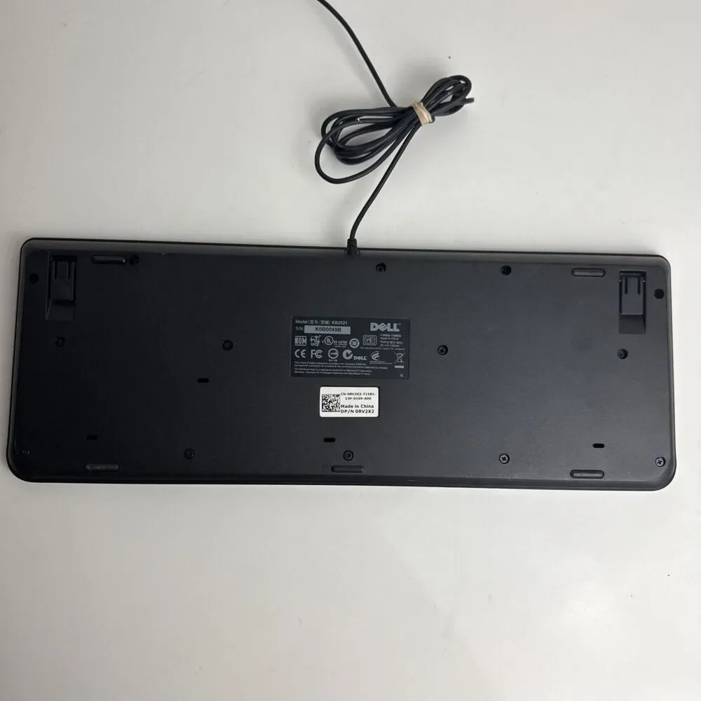 Dell Wired USB Keyboard Black KB2521 - Tested and Working